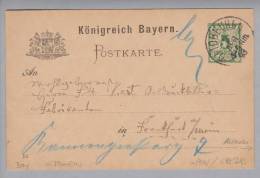 Heimat DE Bayern Ottobeuren 1893-04-03 GS Nach Frankfurt - Interi Postali