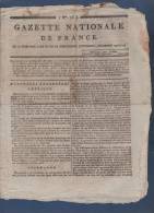 GAZETTE NATIONALE DE FRANCE 4 12 1795 - AMERIQUE - HAMBOURG AIX LA CHAPELLE MAYENCE MANHEIM - BÂLE FILLE LOUIS XVI ... - Giornali - Ante 1800