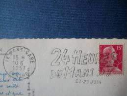 Cachet 24 Heures Du MANS 22.23 JUIN 1957 - Tijdelijke Stempels