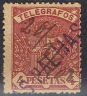 Sello 4 Pts Carmin Telegrafos 1901, Lineal LAS PALMAS, Num 37 º - Telegraph