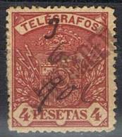 Sello 4 Pts Carmin Telegrafos 1901, Lineal SANTANDER, Num 37 º - Telegramas