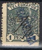 Sello 1 Pts Azul Telegrafos 1901, Lineal BARCELONA, Num 36 º - Telegramas