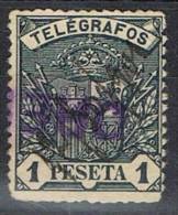 Sello 1 Pts Azul Telegrafos 1901, Lineal ORENSE, RARA Variedad, Num 36 º - Telegrafi