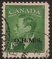 CANADA 1949 1c Green KGVI OHMS SG O172 U RU172 - Opdrukken