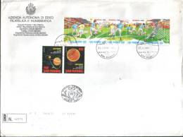 San Marino 1991 Busta FDC Europa(L'europa E Le Scoperte) - Mondiali Di Calcio USA 94 ° VFU - Gebraucht