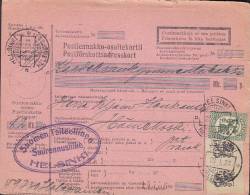 Finland Postiennakko-Osoitekortti Postförskottadresskort Freight Bill Card HELSINKI 1927 To HÄMEKOSKI (2 Scans) - Storia Postale