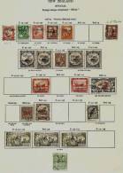 NEW ZEALAND 1936 - 1944 OFFICIALS SET PLUS ADDITIONAL PERF/DIE VARIETIES ON AN ALBUM PAGE FINE USED Cat £224+ - Officials