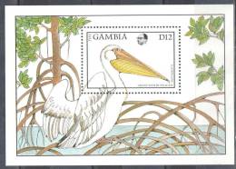 Gambia 1988 Pelican - Bird  Mi.bl.44 -MNH (**) - Gambie (1965-...)