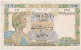 500  Francs LA PAIX 25.7.1940 Y 808 SUP - 500 F 1940-1944 ''La Paix''