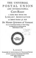 EBook: "The UPU And International Copyright" By Henry Stevens - Otros & Sin Clasificación