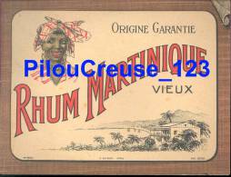 MARTINIQUE - Etiquette " Origine Garantie RHUM MARTINIQUE VIEUX " - Dim.: 9,0 X 12,0 - Cuvelier N°850 - Rhum