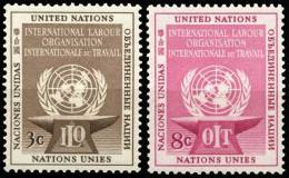 27 à 28  NATIONS UNIES NEW YORK  1954  ORGANISATION INTERNATIONALE DU TRAVAIL - Ongebruikt