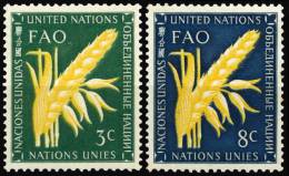23 à 24  NATIONS UNIES NEW YORK   1954  ORGANISATION POUR L'ALIMENTATION ET5 L'AGRICULTURE - Neufs