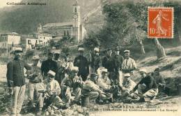 L'Escarène  Infanterie Au Cantonnement  La Soupe  Cpa - L'Escarène