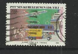 TURKEY 1990 - 150 YEARS TURKISH POST 200 - USED OBLITERE GESTEMPELT USADO - Usados