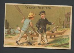 Chocolat Félix Potin, Jolie Chromo Lith. Champenois, Capitaine Au Long Cours - Félix Potin