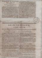 LE PUBLICISTE 02 01 1808 - NEW-YORK - VIENNE - FRANCFORT - LONDRES - NAPLES - ZÜRICH - REMBRANDT ... - 1800 - 1849