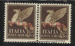 ISOLE JONIE 1941 SOPRASTAMPATO D'ITALIA ITALY OVERPRINTED POSTA AEREA AIR MAIL COPPIA USATA PAIR USED OBLITERE' - Ionian Islands