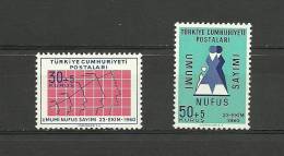 Turkey; 1960 National Census (Complete Set) - Unused Stamps