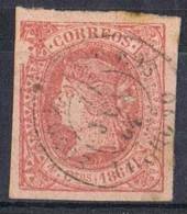 Sello 4 Cuartos Isabel II 1864, Fechador SOTO De CAMEROS (Logroño), Num 64 º - Oblitérés