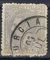 Sello 25 Cts Alfonso XII 1879, Trebol MURCIA, Num 204 º - Oblitérés
