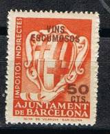 Sello Fiscal Impuestos VINS ESCUMOSOS, 50 Cts, Ayuntamiento De Barcelona ** - Revenue Stamps