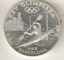 MONEDA DE PLATA DE ANDORRA DE 20 DINERS AÑO 1989 DE LAS OLIMPIADAS DE BARCELONA 1992 (PIRAGÜISMO) SILVER-ARGENT - Andorra