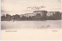 Magdeburg Werder Oststrasse Direkt An Der Elbe Ruderboot 18.1.1906 Gelaufen - Magdeburg