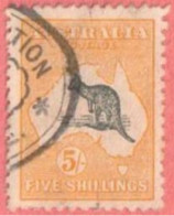 AUS SC #44  1915 Kangaroo And Map  W/nibbed Perf @TR, CV $300.00 - Gebruikt