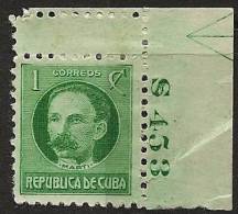 CUBA 1917 1c Marti Plate No SG 336 HM JW151 - Used Stamps