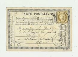 RHÔNE ( 68 ) – ANSECPI Ordinaire - Tarif à 15c. (15.1.1873/30.4.1878)N°5 5  -  15c. Cérès III° République - Precursor Cards