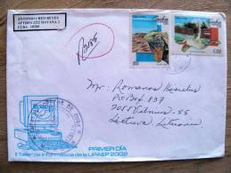 Cover Sent  To Lithuania, Animals Lizard Turtle Cayo Largo, Registered - Brieven En Documenten