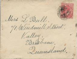 1910 Cover UK To Queensland  Australia Trowbridge To Brisbane  Cover 1d Red  Top Opened - Covers & Documents