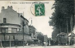 92-HAUTS DE SEINE--PUTEAUX / QUAI NATIONAL ET STATION DES TRAMWAYS  ECRITE ‹(•¿• )› - Puteaux