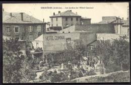 CPA ANCIENNE- FRANCE- SERRIERES (07)- LES JARDINS DE L'HOTEL CUMINAL EN TRES GROS PLAN AVEC BELLE ANIMATION - Serrières