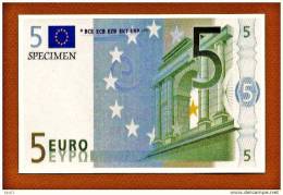 Carte Postale Billet  De "5 Euros Specimen Recto"   UNC - Otros & Sin Clasificación