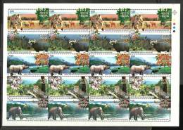 INDIA, 2007, National Parks Of India,  Set, 5 V, Full Sheet,With Traffic Lights, TOP RIGHT,  MNH, (**) - Ungebraucht