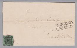 Baden 1852-07-01 Heidelberg Brief Mit Mi# 3a - Storia Postale