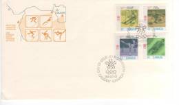 CANADA  PREMIER JOUR FDC 12 FÉVRIER 1988 JEUX OLYMPIQUES CALGARY 4 TIMBRES - Winter 1988: Calgary