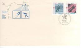 CANADA  PREMIER JOUR FDC 03 AVRIL 1987 JEUX OLYMPIQUES CALGARY 2 TIMBRES - Inverno1988: Calgary