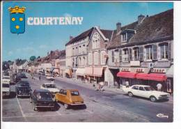 CP - COURTENAY - La Place Du Marché - Voitures Anciennes - Courtenay