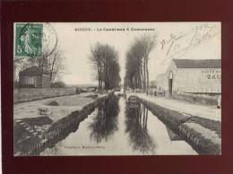 93 Bondy Le Canal Aux 4 Communes édit. Moquet Animée Péniche Docks De ...gau....matériaux Chaux .... - Bondy