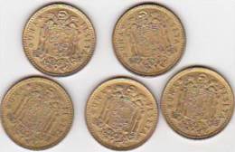 Spain 1 Peseta 1976-1980 Complete KM Set - 1 Peseta