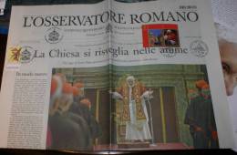 VATICANO 2013 - NEWSPAPER L'OSSERVATORE ROMANO DAY OF START VACANT PAPAL SEE - Prime Edizioni