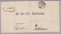 Heimat AG Safenwil 1883-03-19 Amtlich-Brief Nach Zofingen - Briefe U. Dokumente