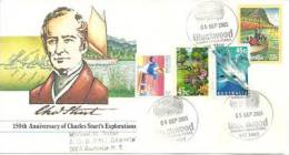 Explorateur Charles Sturt. (Murray River)  Centenaire. Un Entier Postal  Ayant Circulé Vers Darwin - Cartas & Documentos