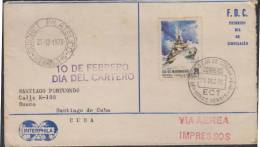 O) 1970 BRAZIL, DAY SAILOR-BOAT,GUICHET FILATELICO FDC USED TO CUBA. - Gebraucht