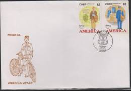 O) 1997 CUBA, AMERICA UPAEP,  THE POSTMAN CENTURY XIX Y XX, FDC MNH. - FDC