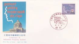 Japan 1985 Centenary Of Industrial Property System, NCC, FDC - FDC