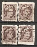 Canada  1954-62  Queen Elizabeth II (o) 1c - Single Stamps